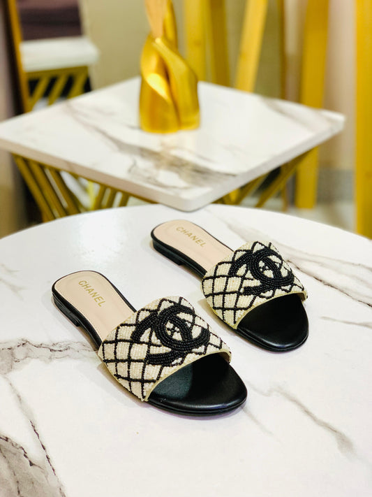 Embroidered beads flats