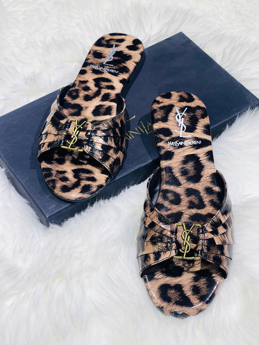 New print laurent flats