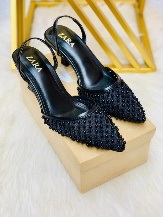 Zara pearl heels