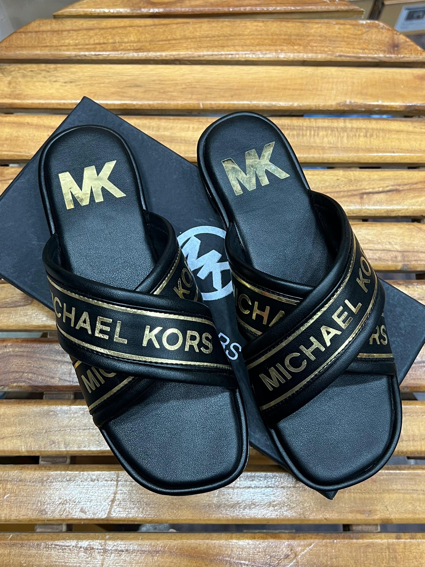 MK double strap flats