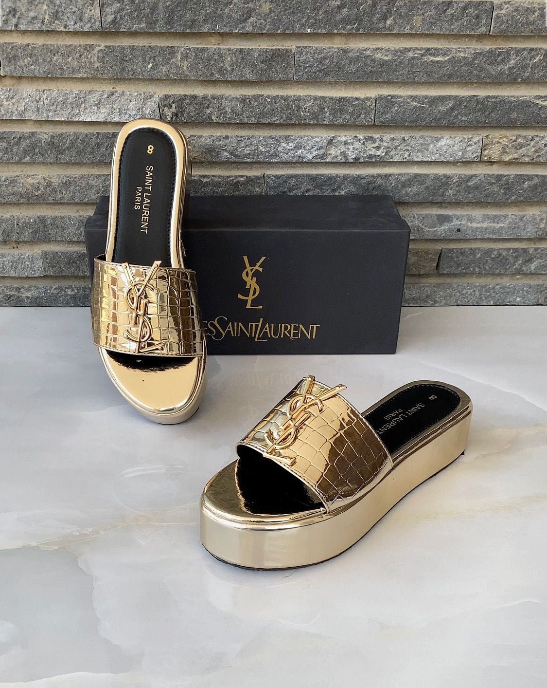 Ysl croc skin wedge - Comfy