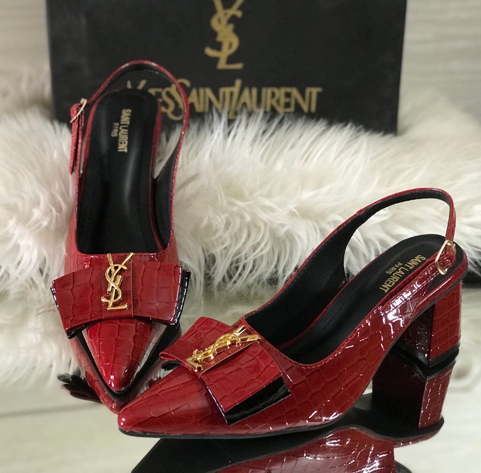Saint Lauren croc heels - Comfy