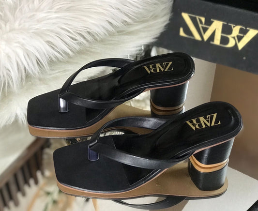 Two strap block heels