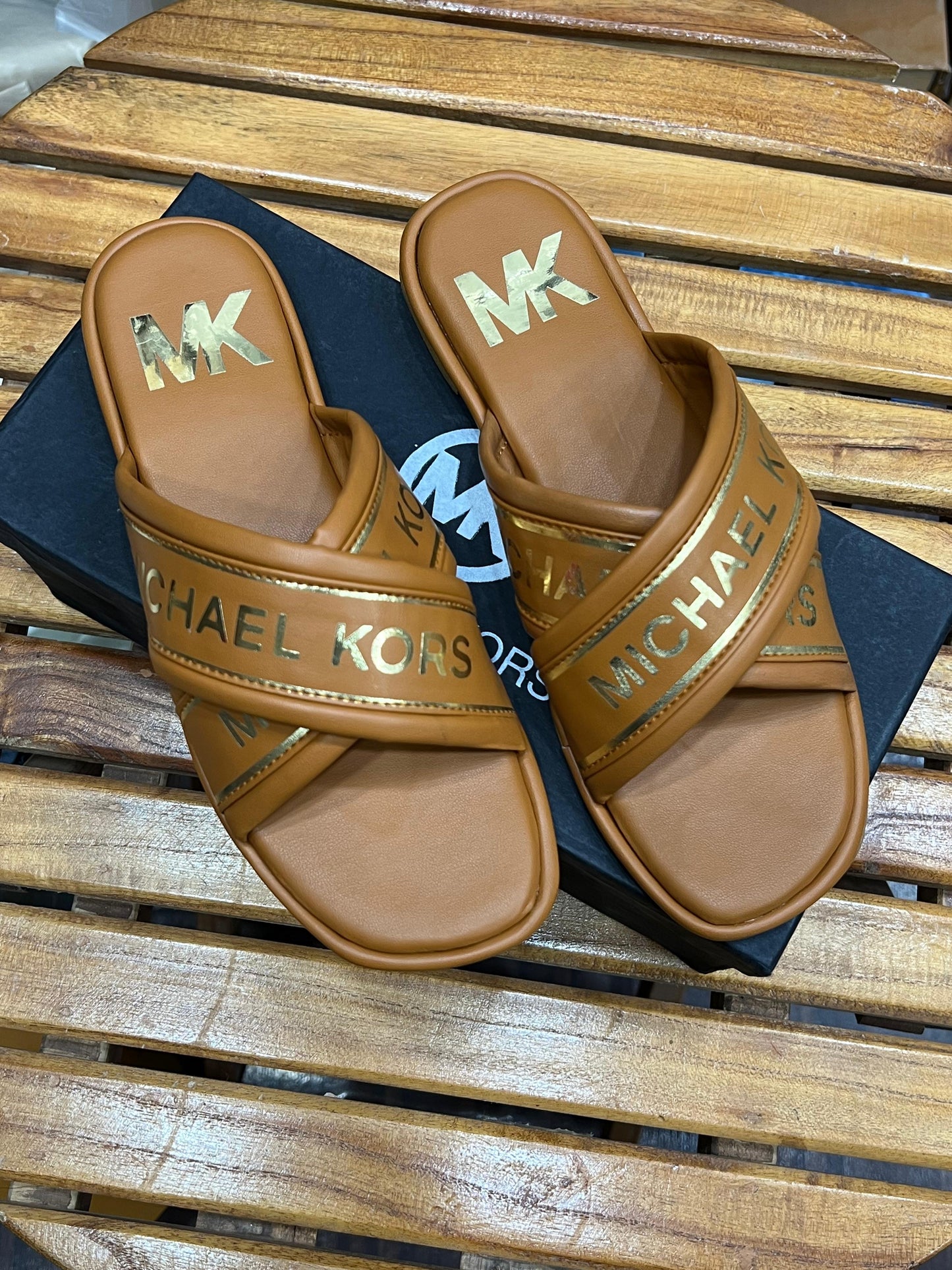 MK double strap flats