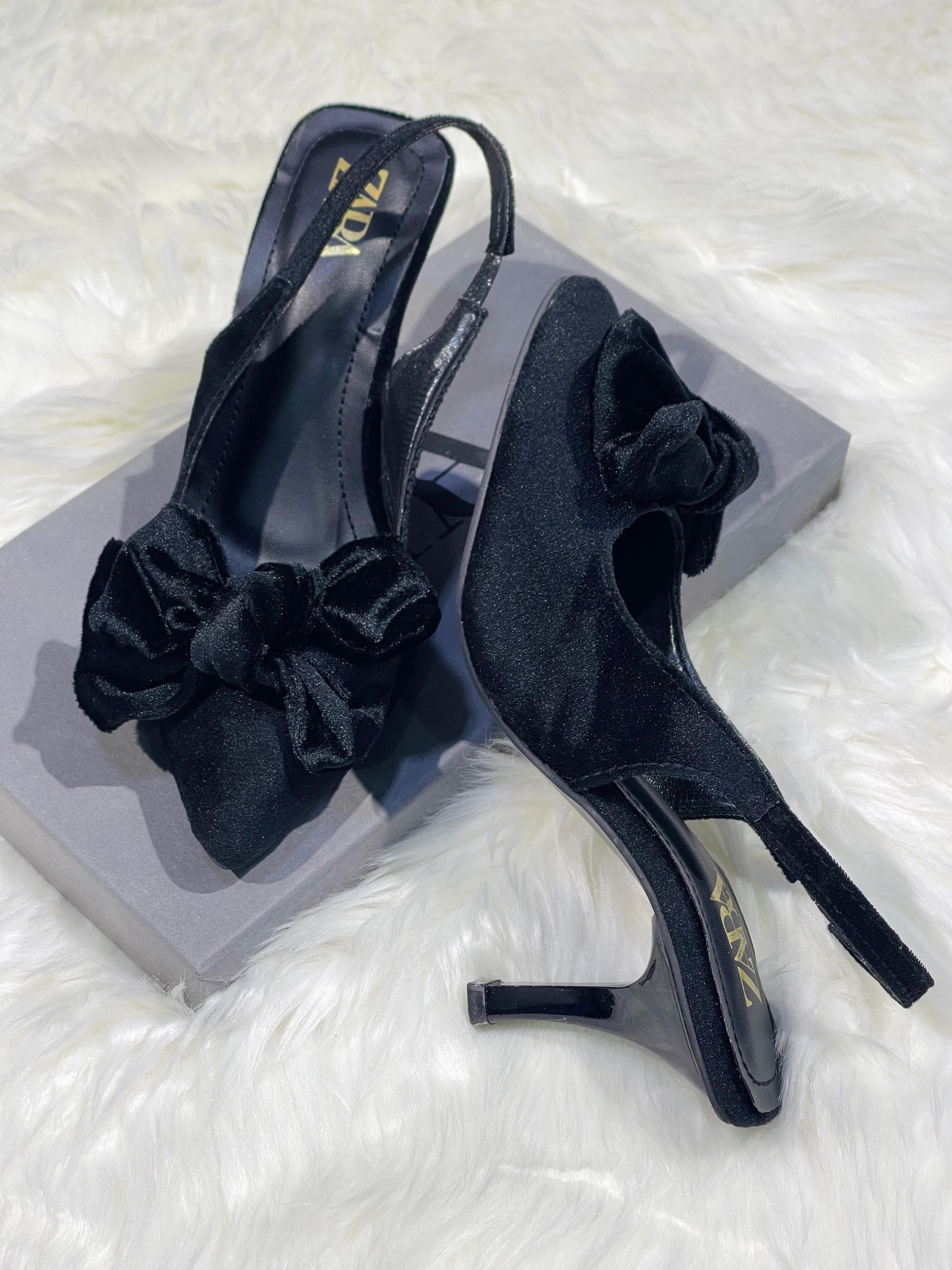 Velvet bow heels - Comfy